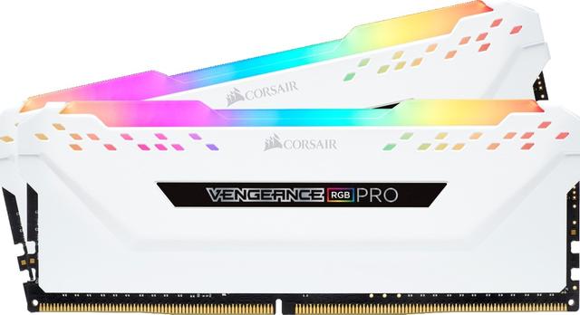 Corsair Vengeance RGB PRO 32GB (2 x 16GB) DDR4 DRAM 3200MHz C16 Memory Kit — White | CMW32GX4M2C3200C16W - SW1hZ2U6MTAyMDQ4OQ==