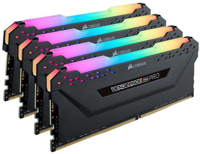 Corsair Vengeance RGB Pro 64GB (4x16GB) DDR4 3000 (PC4-24000) C15 Desktop Memory Black | CMW64GX4M4C3000C15 - SW1hZ2U6MTAxMzk4Mw==