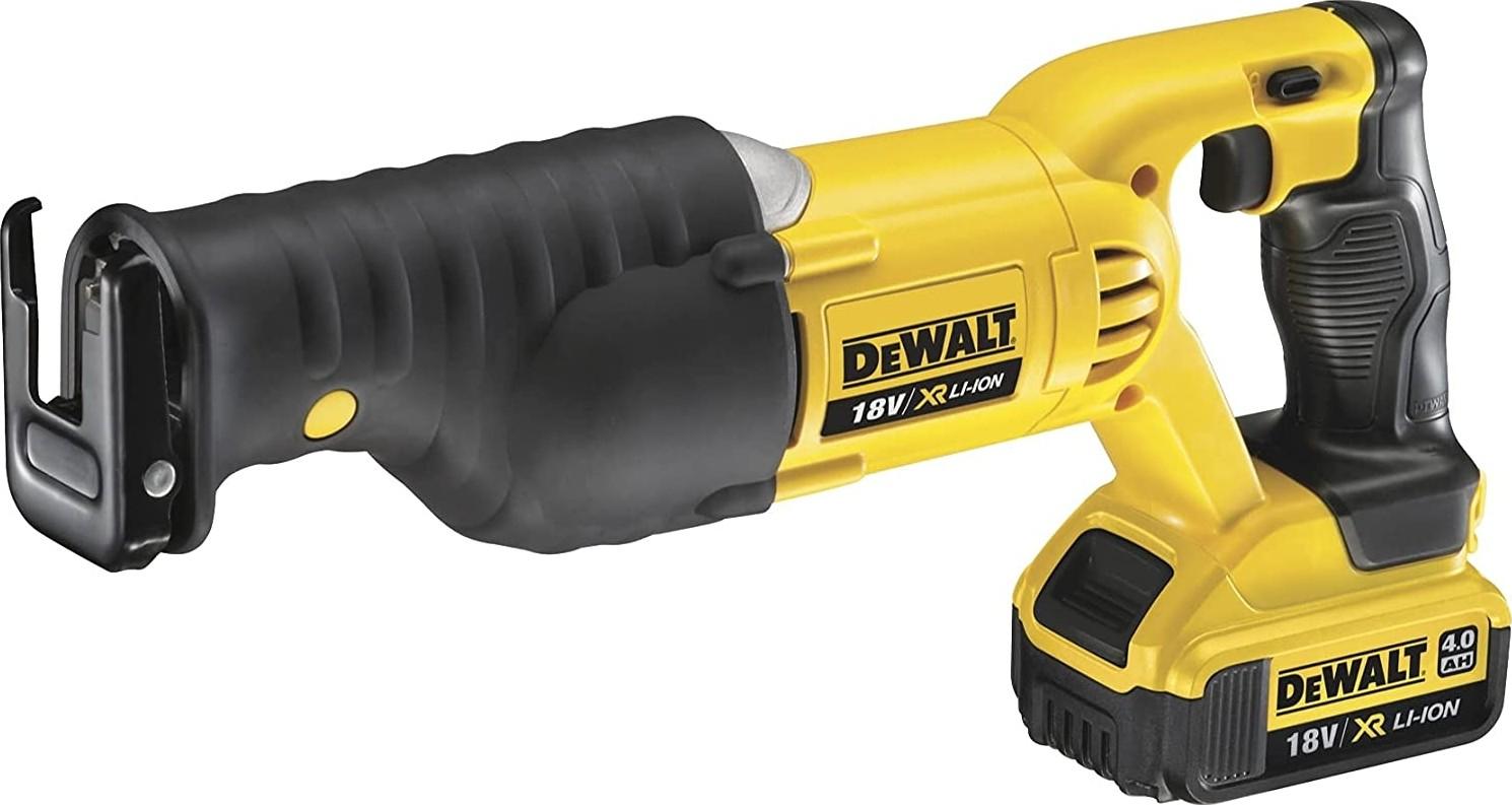 DeWalt 18V Premium Reciprocating Saw Machine, 2 x 4.0Ah Batteries, Charger & Kitbox, DCS380M2-GB - Yellow/Black | B008LAG528