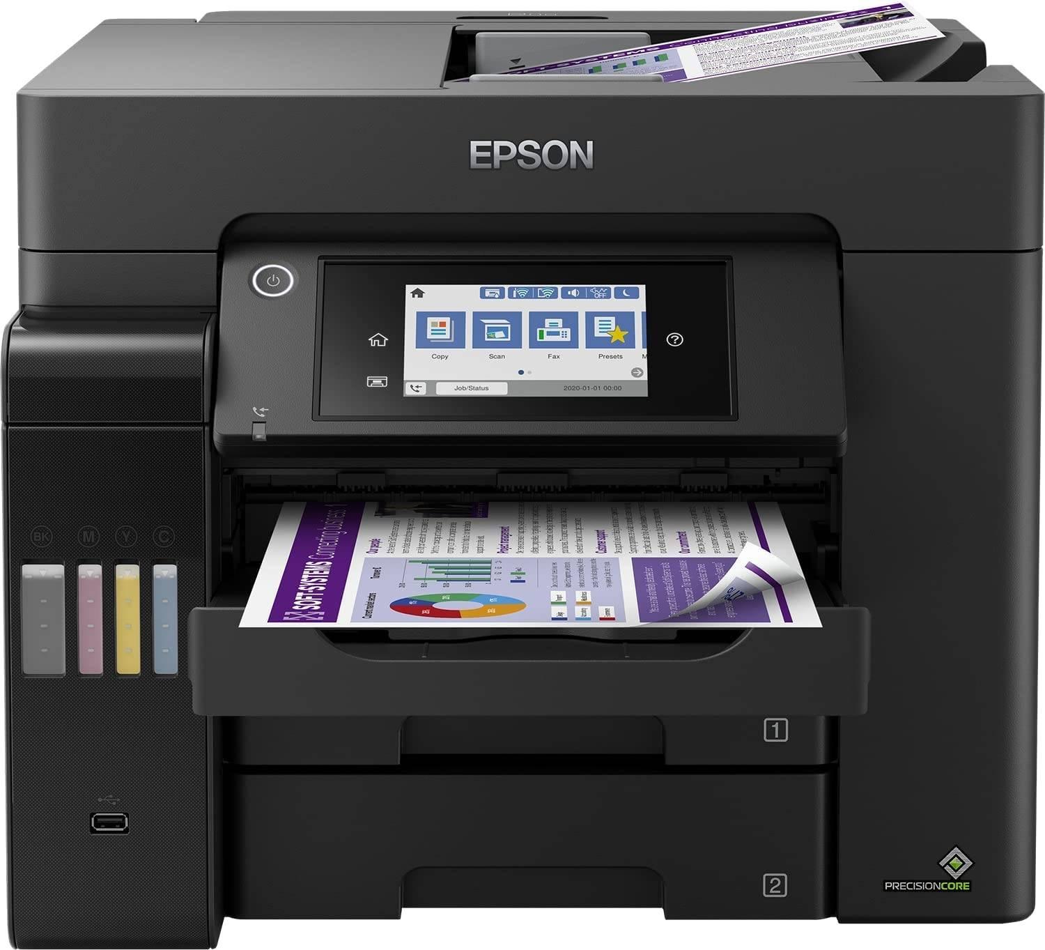 طابعة ابسون مع شاشة 4.3 بوصة أسود Epson EcoTank L6570 Duplex Multifunction ADF InkTank Printer