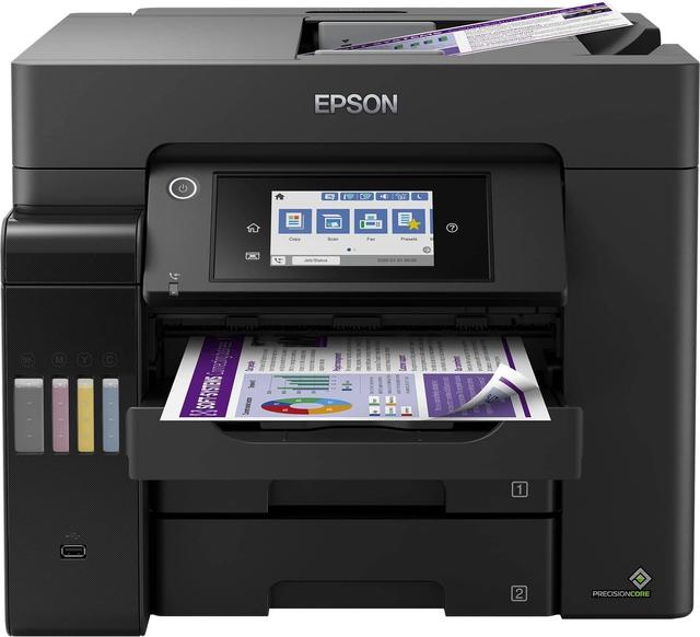 Epson EcoTank L6570 Duplex Multifunction ADF InkTank Printer, 4800x 2400 DPI Printing Resolution, 32ppm Printing Speed, 3.8 pl Droplet Size, USB, Ethernet, Wireless LAN, Black | C11C129403 - SW1hZ2U6MTAxMDQwNw==
