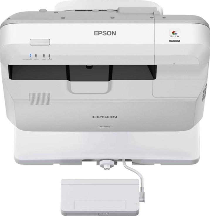 Epson WUXGA 4000 LU UST Laser Inter Projector, White, Wireless, 3LCD Technology, Split Screen Technology, 4,000 Lumens, 16:10 Aspect Ratio | EB-710Ui