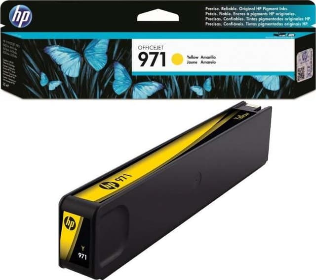 حبر طابعة hp 971 لون أصفر بإنتاجية 2500 صفحة HP Yellow Original Ink Cartridge