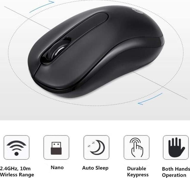 ماوس لاسلكي أسود اتش بي HP Wireless Mouse For PC & Laptop S1000