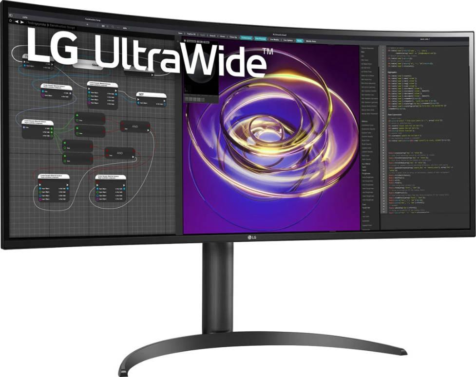 LG 34'' UltraWide QHD IPS Curved Monitor, 60 Hz Refresh Rate, 5ms Response Time, HDR10, DCI-P3 95%, 21:9 Aspect Ratio, 3440x1400 Resolution, AMD Freesync, MaxxAudio, Black | 34WP85C-B / 34WP85CN-B