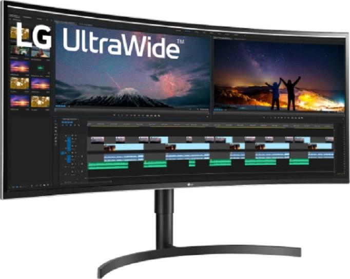 شاشة منحنية QHD قياس 38 بوصة 60 هرتز أسود ال جي LG 38WN75C-B 38'' UltraWide QHD Curved Monitor 60Hz Refresh Rate 5ms Response