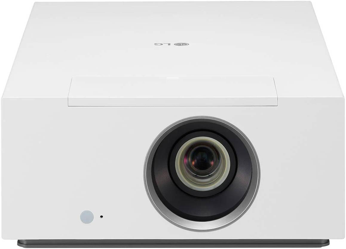 LG CineBeam HU710PW 2000-Lumen XPR 4K UHD Smart Home Theater Laser DLP Projector, AI ThinQ OS, Wi-Fi & Ethernet Connectivity, 2x5W Speakers, HDR10 & HLG, HDMI 2.1, 2x HDMI 2.0, White