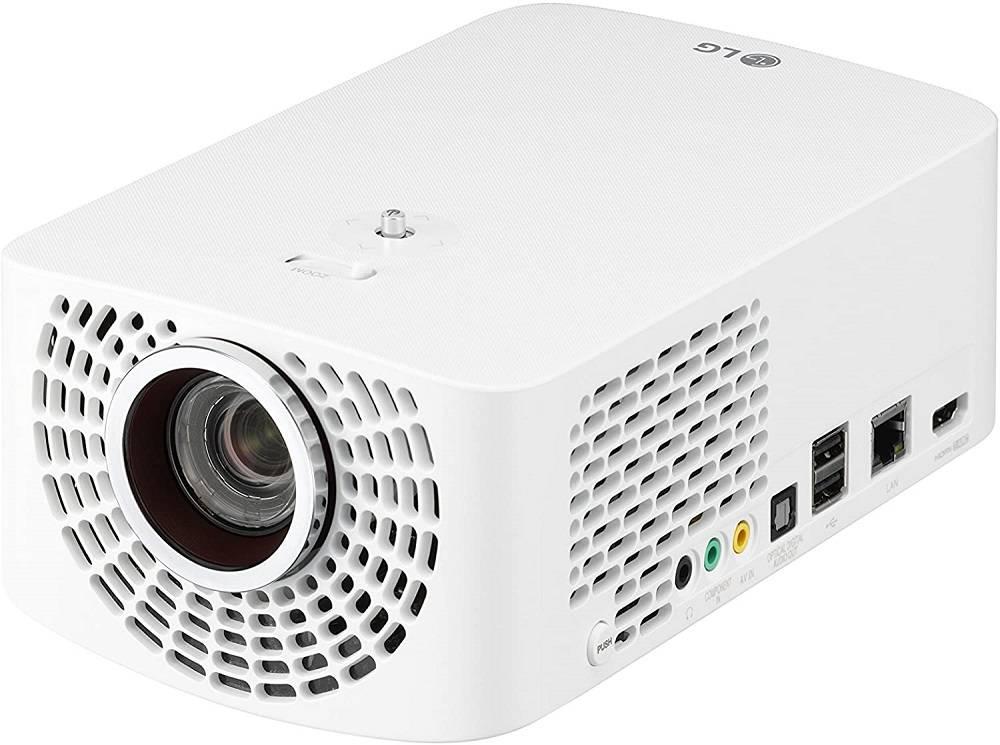 LG Portable LED Projector, With Smart TV and Magic Remote, 30"-120" Screen Size, 16:9 / 4:3 Aspect Ratio, Up to 1400 Lumens, White | PF1500