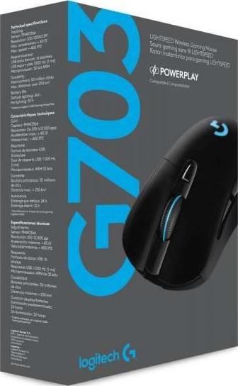 ماوس قيمنق لاسلكي مع أضاءة قابلة للبرمجة لوجيتيك أسود   Logitech G703 Lightspeed Wireless Gaming Mouse Black - SW1hZ2U6MTA0MTYzMA==