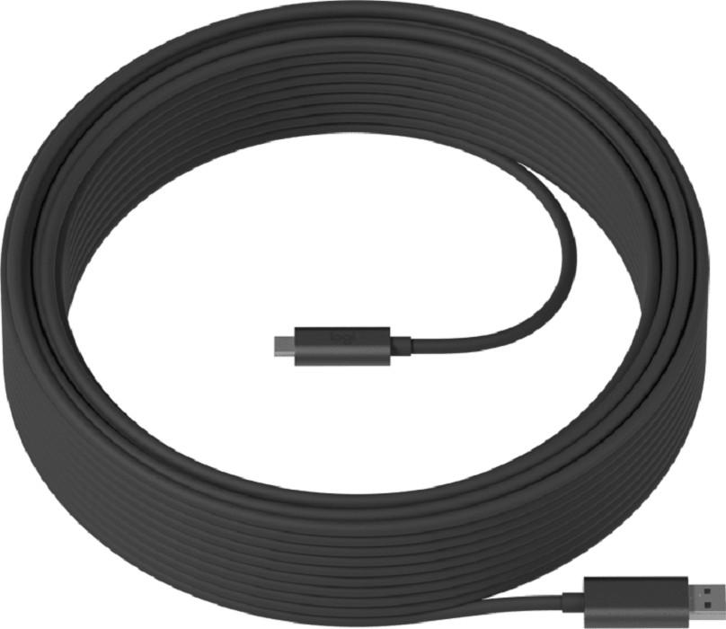 Logitech Strong USB 45M Cable Extended Length Super Speed 10 Gbps Data Rate Works with Self-Powered Devices and Hubs Black | 939-001805