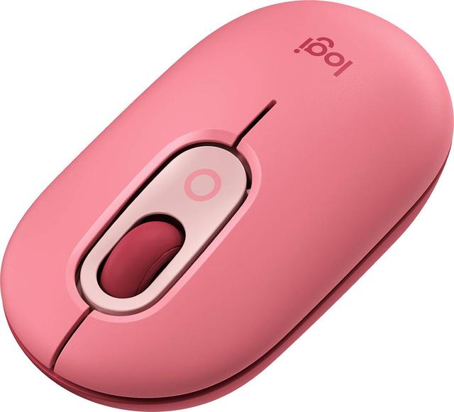 Logitech Wireless Pop Mouse, With Customizable Emoji, 1000 DPI Nominal Value, 4 Buttons, 10m Range, Bluetooth Connection, Precision/Speed Scroll, OS Compatible, Heartbreaker Rose - Pink | 910-006548 - SW1hZ2U6MTA1MDMyOA==