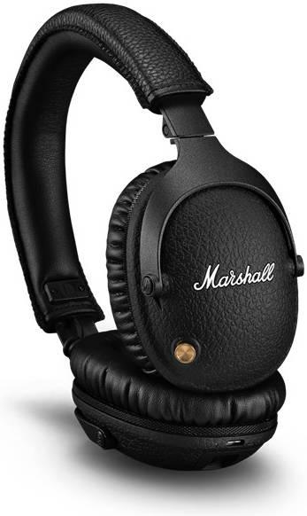سماعات راس لاسلكية بلوتوث مارشال مونيتور أسود محرك 22 مم لون أسود Marshall Monitor Over Ear Bluetooth Headphone