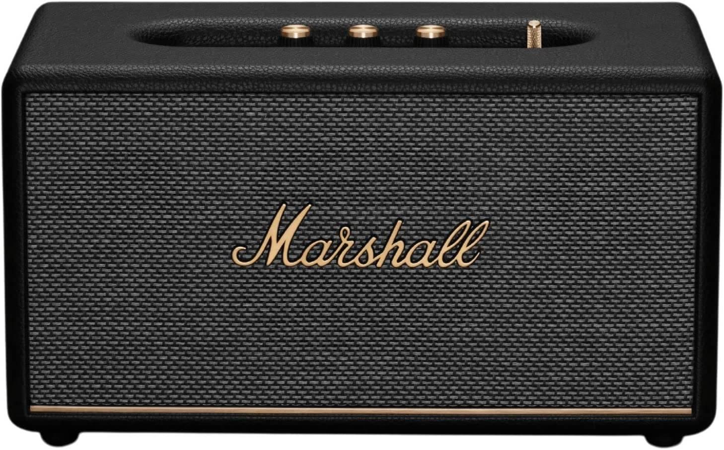 Marshall Stanmore III Bluetooth Speaker System, Wireless Bluetooth 5.2 Audio Streaming, 80W Power, Dynamic Loudness, 1x Woofer & 2x Outward-Angled Tweeters, RCA & 3.5mm AUX Inputs, Black |  1006014