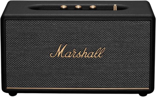Marshall Stanmore III Bluetooth Speaker System, Wireless Bluetooth 5.2  Audio Streaming, 80W Power, Dynamic Loudness, 1x Woofer & 2x Outward-Angled  Tweeters, RCA & 3.5mm AUX Inputs, Black