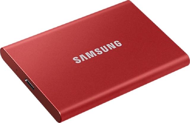 Samsung T7 500GB Portable SSD USB 3.2 Gen.2 Up to 1 050MB/sec Read Up to 1 000 MB/sec Write AES 256-Bit Metallic Red | MU-PC500R/WW - SW1hZ2U6MTA0MTk5Ng==