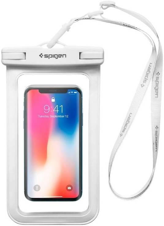 Spigen A600 Universal Waterproof Phone Case, Fits Up To 6.9 Inch, IPX8 Certified, With Adjustable Lanyard, Lightweight, Scratch Resistant, White | 000EM23353