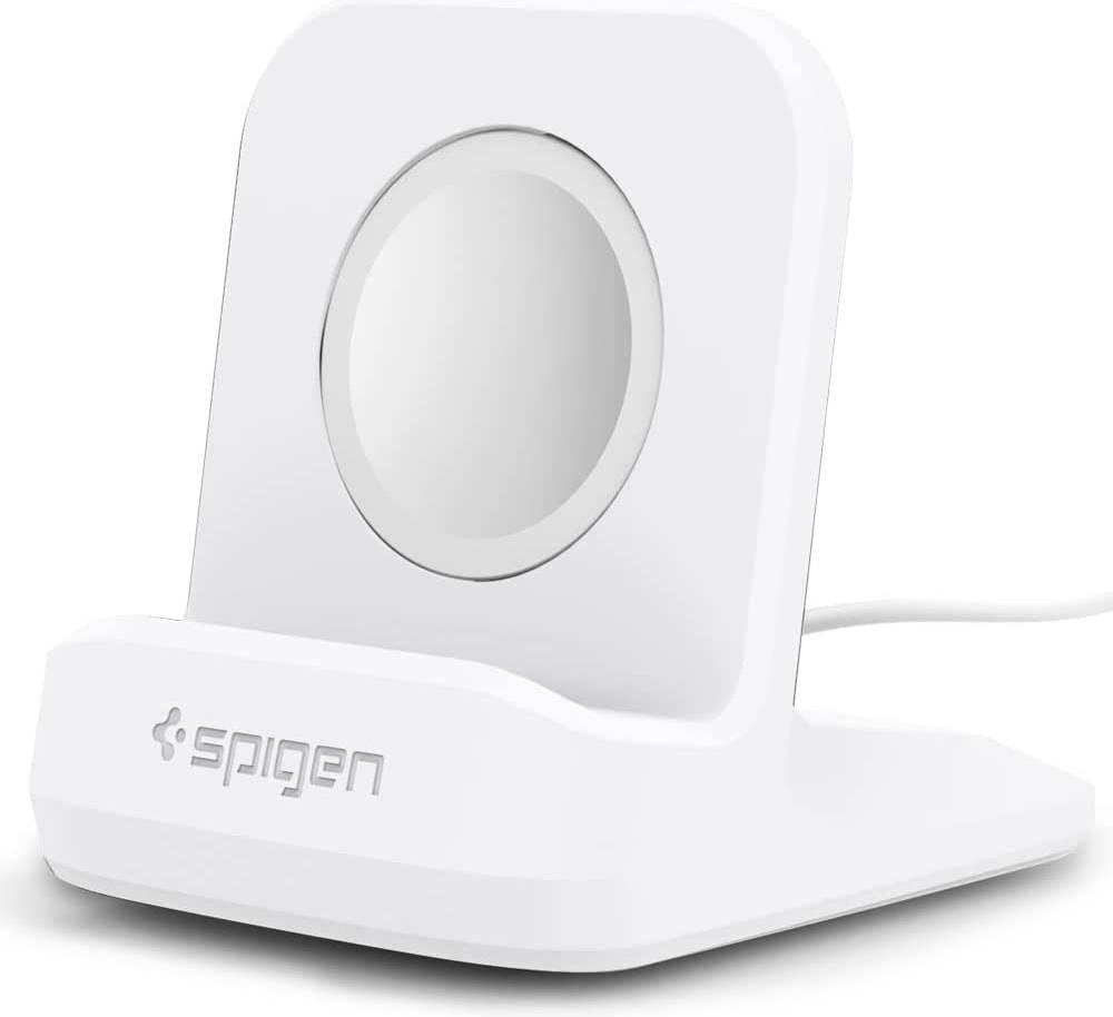 Spigen S350 Apple Watch Charger Stand For Watch Ultra (38mm - 49mm) Series 8/7/6/SE2/SE/5/4/3/2/1 Durable TPU with Non-Slip Stable Base White | 000CD21181