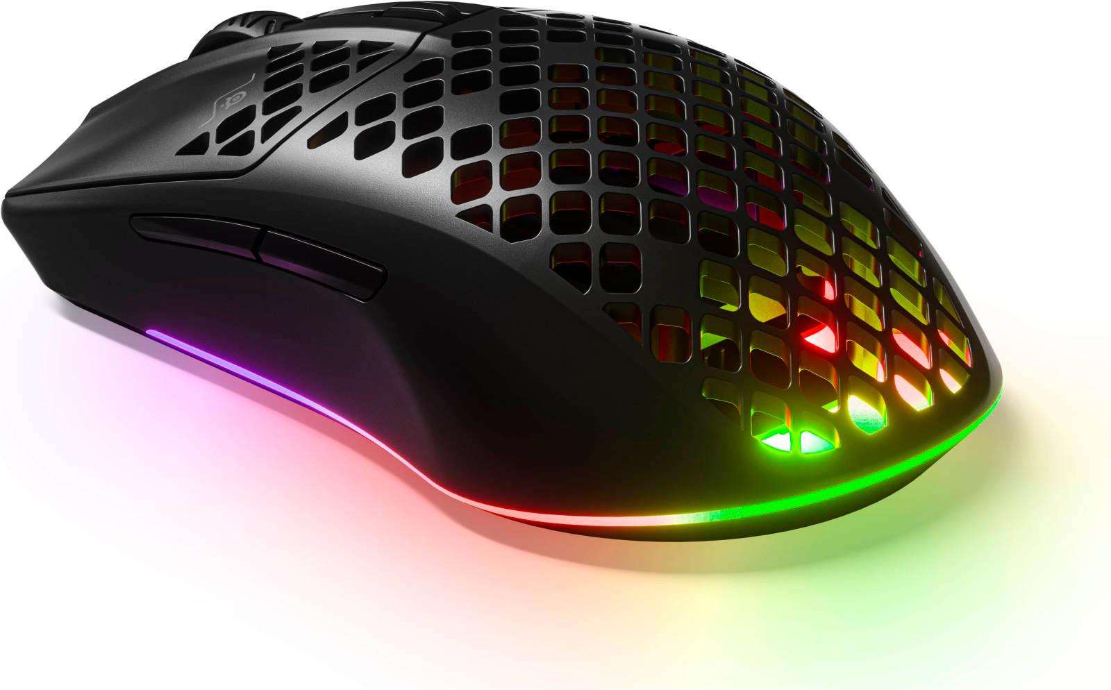 ماوس قيمنق لاسلكية 18000 DPI أسود ستيل سيريز SteelSeries Aerox 3 Wireless Gaming Mouse