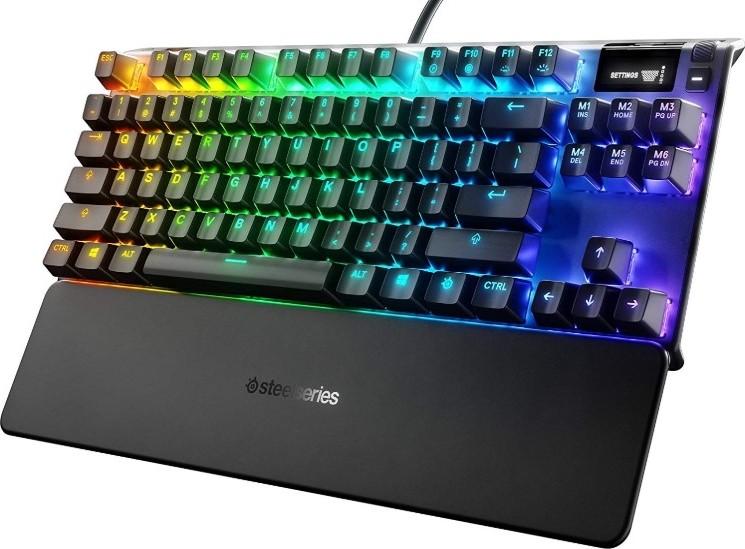 SteelSeries Apex 7 TKL Compact Mechanical Gaming Keyboard OLED Smart Display Linear Red Switch and Quiet RGB Backlit | 64646