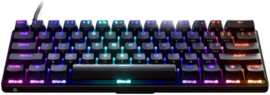 SteelSeries Apex 9 Mini Gaming Keyboard with Fast Optical Switches Linear OptiPoint Optical Switches 100M Keypresses 5 Custom Profiles Per Key RGB Illumination US Black | 64837