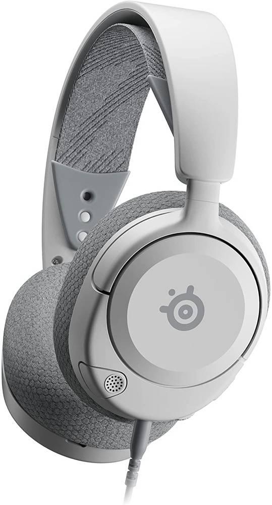 SteelSeries Arctis Nova 1P  Multi-System Gaming Headset, Hi-Fi Drivers, 360° Spatial Audio, AirWeave Memory Foam Ear Cushions, Lightweight, PS5, PS4, PC, Xbox, White | 61612