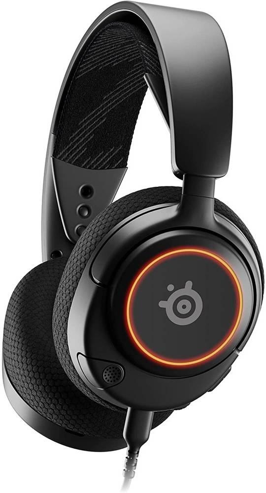 SteelSeries Arctis Nova 3 Multi-System Gaming Headset Hi-Fi Drivers 360° Spatial Audio RGB Lights AirWeave Memory Foam Earcups Lightweight ClearCast Gen 2 Mic For PC/PS5/PS4 Black | 61631