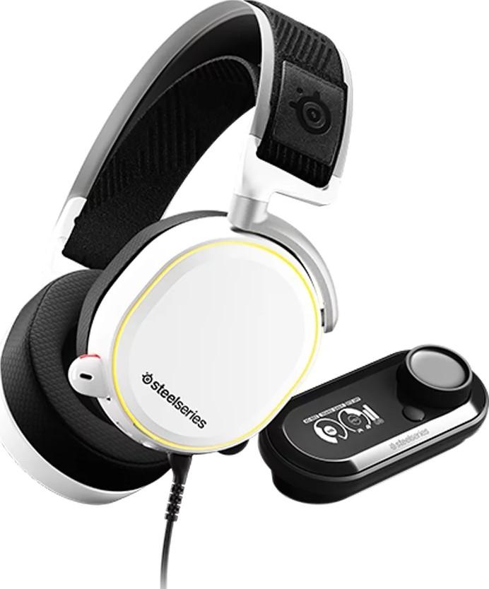 SteelSeries Arctis Pro + GameDAC Gaming Headset With Noise Cancellation Microphone - Certified Hi-Res Audio System for PS4 and PC (White) | 61454