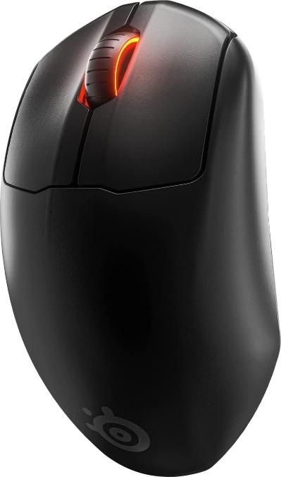 SteelSeries Prime Wireless Optical Gaming Mouse with RGB Lighting 400 on SteelSeries QcK Surfaces Black | 62593