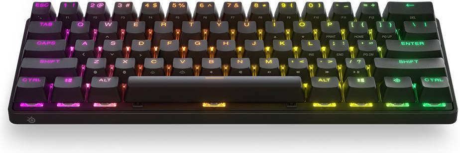 Steelseries Apex Pro Mini Wireless Gaming Keyboard Fastest Omnipoint 2.0 Adjustable Switches 100M Presses 5 Custom Profiles Bluetooth 5.0 USB Type-C 40h Battery Life US Layout Black | 64842