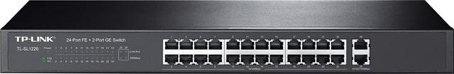 tp link TP-Link 24-Port 10/100 Mbps + 2-Port Gigabit Rackmount Switch with 24-Port PoE+  | TL-SL1226P - SW1hZ2U6MTAzMDk0Mw==