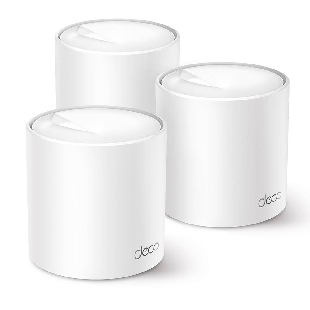 tp link TP-Link AX3000 Whole Home AI-Driven Mesh Wi-Fi 6 System, Dual-Band W/ Gigabit Ports, Coverage 6,500 ft, Connect Up To 150 Devices, 1 GHz Dual-Core CPU, HomeShield Security, Pack of 3, White | Deco X50