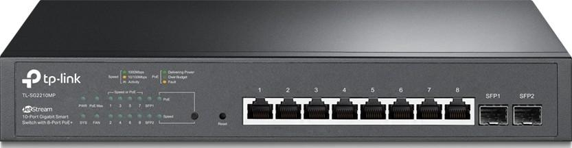 سويتش سطح مكتب 10 منفذ تي بي لينك TP-Link JetStream 10-Port Gigabit Smart Switch with 8-Port PoE+ TL-SG2210MP