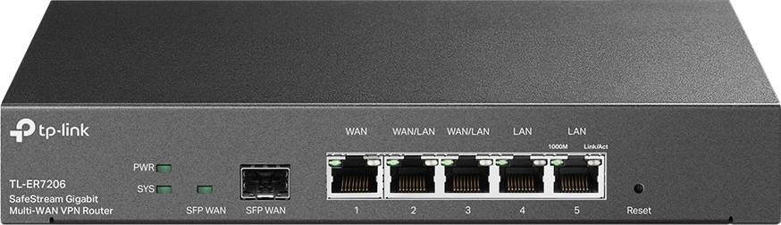 tp link TP-Link TL-ER7206 Multi-WAN Safe Stream Gigabit, VPN Router, 1 GbE SFP WAN, 5 GbE RJ45, Highly Secure VPN, Omada SDN Router | TL-ER7206