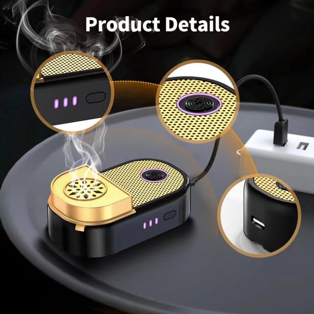 مبخرة الكترونية صغيرة قابلة للشحن Bukhoor Burner Mini Car Incense Rechargeable
