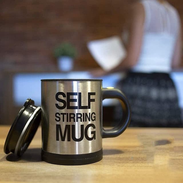 كوب خلاط للقهوة حافظ للحرارة 350 مللي Stainless Steel Auto Stirring Coffee Mug