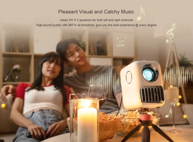 بروجكتر منزلي اندرويد ذكي وانبو تي 2 ار ماكس 120 بوصة Wanbo T2R Max Android 9.0 250 Ansi Lumens