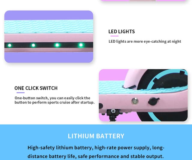 سكوتر كهربائي للاطفال 200 واط 14 كم/س Folding electric scooter for children
