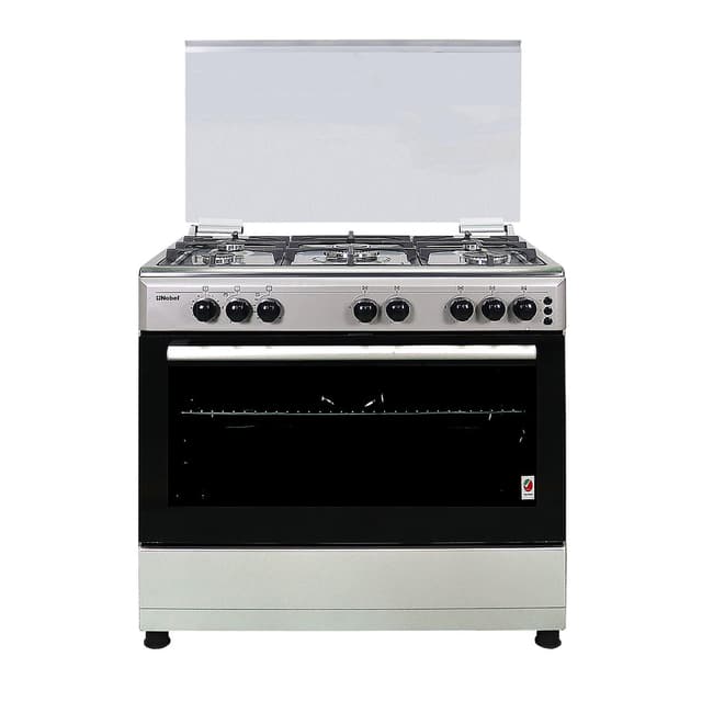 فرن غاز تركي 5 عيون نوبل 90x60 سم Nobel Gas Cooker Stainless Steel