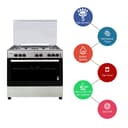 فرن غاز تركي 5 عيون نوبل 90x60 سم Nobel Gas Cooker Stainless Steel