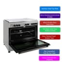 فرن غاز تركي 5 عيون نوبل 90x60 سم Nobel Gas Cooker Stainless Steel