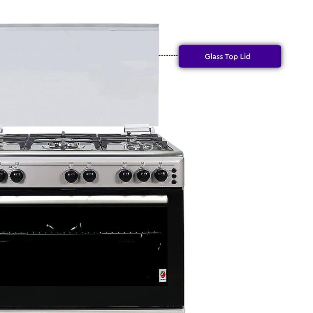 فرن غاز تركي 5 عيون نوبل 90x60 سم Nobel Gas Cooker Stainless Steel