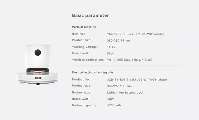 مكنسة روبوت التنظيف مع صندوق للغبار ليدستو Lydsto S1 Robot Vacuum ＆ Mop