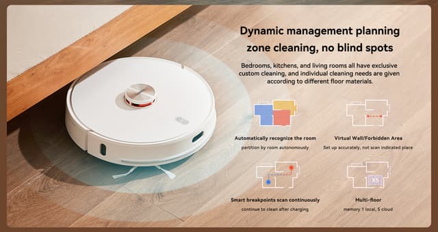 مكنسة روبوت التنظيف مع صندوق للغبار ليدستو Lydsto S1 Robot Vacuum ＆ Mop