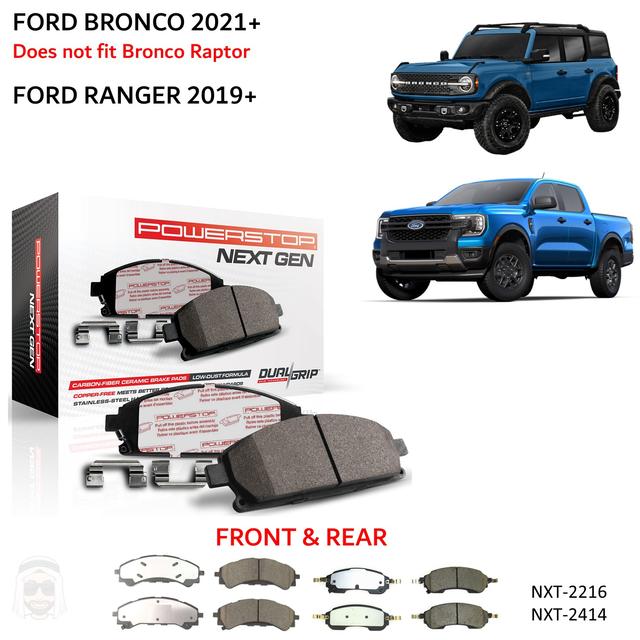 Ford Bronco and Ranger - Carbon Fiber Ceramic Brake Pads by PowerStop NextGen - SW1hZ2U6MzE5ODg0Mg==
