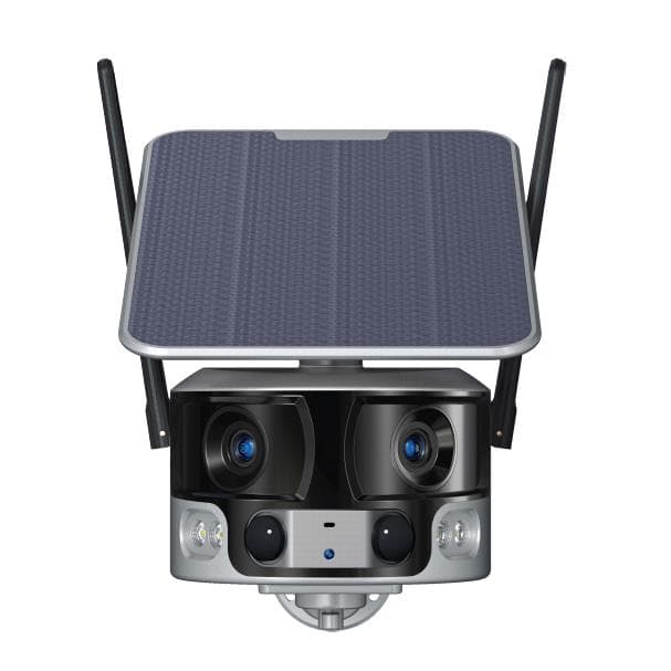 Solar Security Camera 4G Wireless Outdoor Dual Lens Panoramic