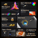 بروجكتر لاسلكي أندرويد باينتك 8000 مللي أمبير 180 بوصة BYINTEK P70 Mini DLP Android Projector