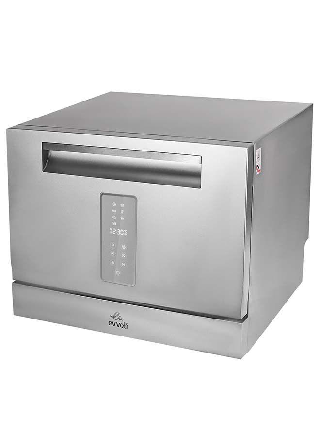 evvoli Mini Portable Dishwasher EVDW 6MS Platinum silver