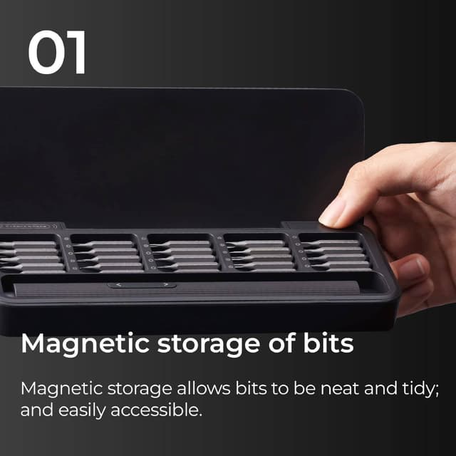 عدة مفك براغي كهربائي صغير 25 قطعة باورولوجي Powerology 25 in 1 Electric Screwdriver Set with Aluminum Alloy