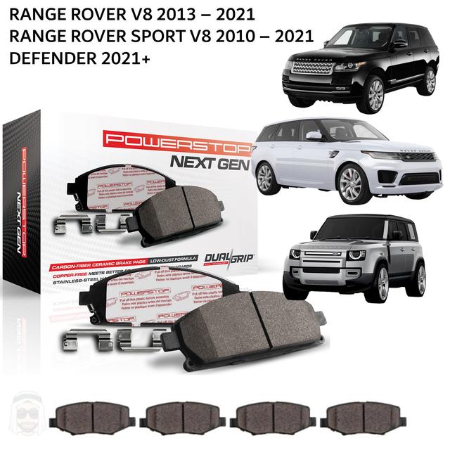 Range Rover Vogue and Sport V8 & Defender - Carbon Fiber Ceramic Brake Pads by PowerStop NextGen - SW1hZ2U6MTkxOTcyMA==