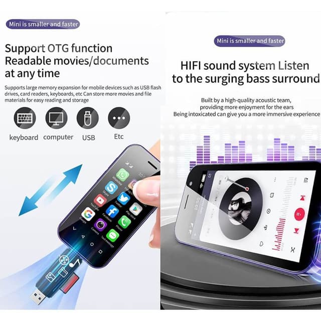 موبايل صغير ميني آيفون XS14 برو أندرويد Soyes XS14 Pro 4G Mini Smartphone